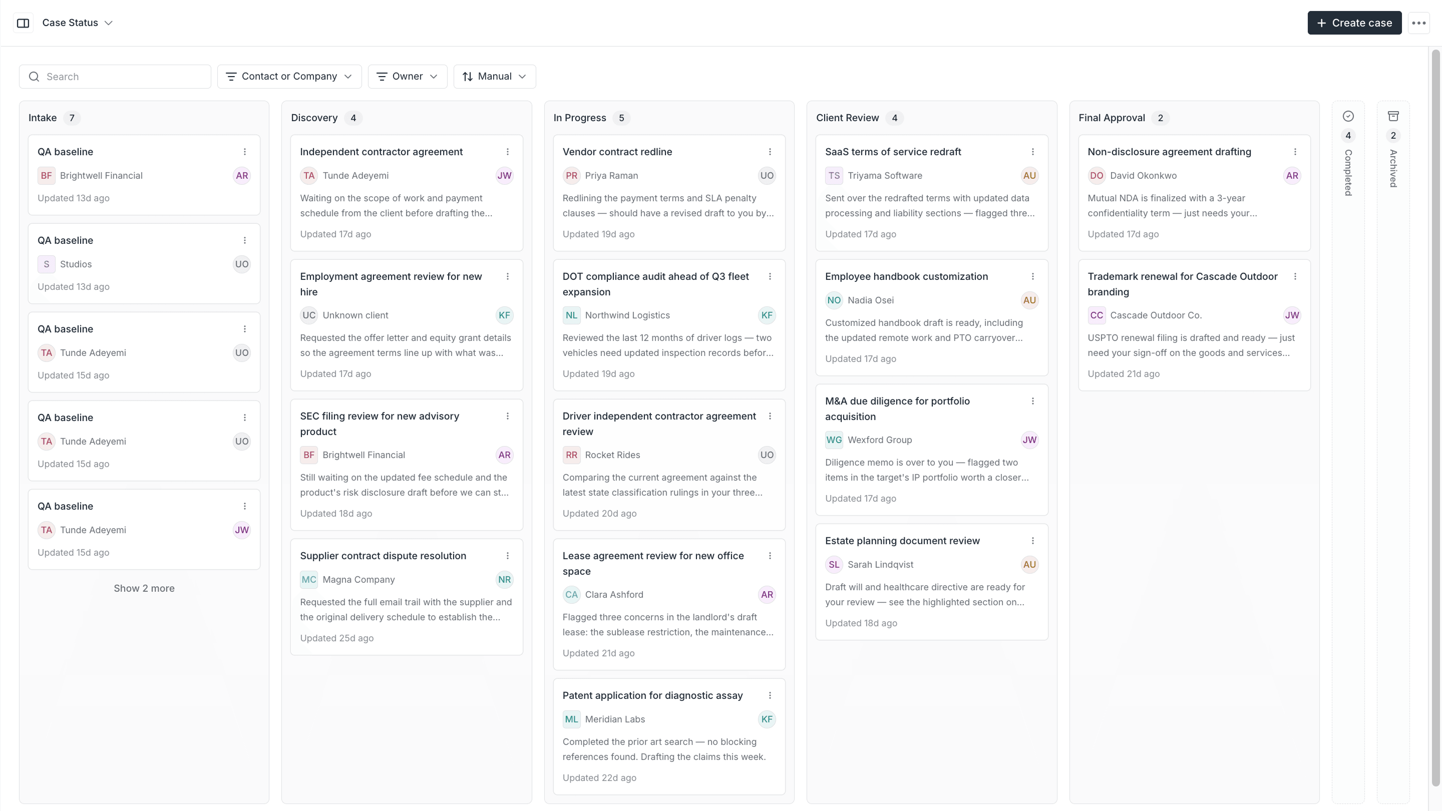 Case Status preview 1